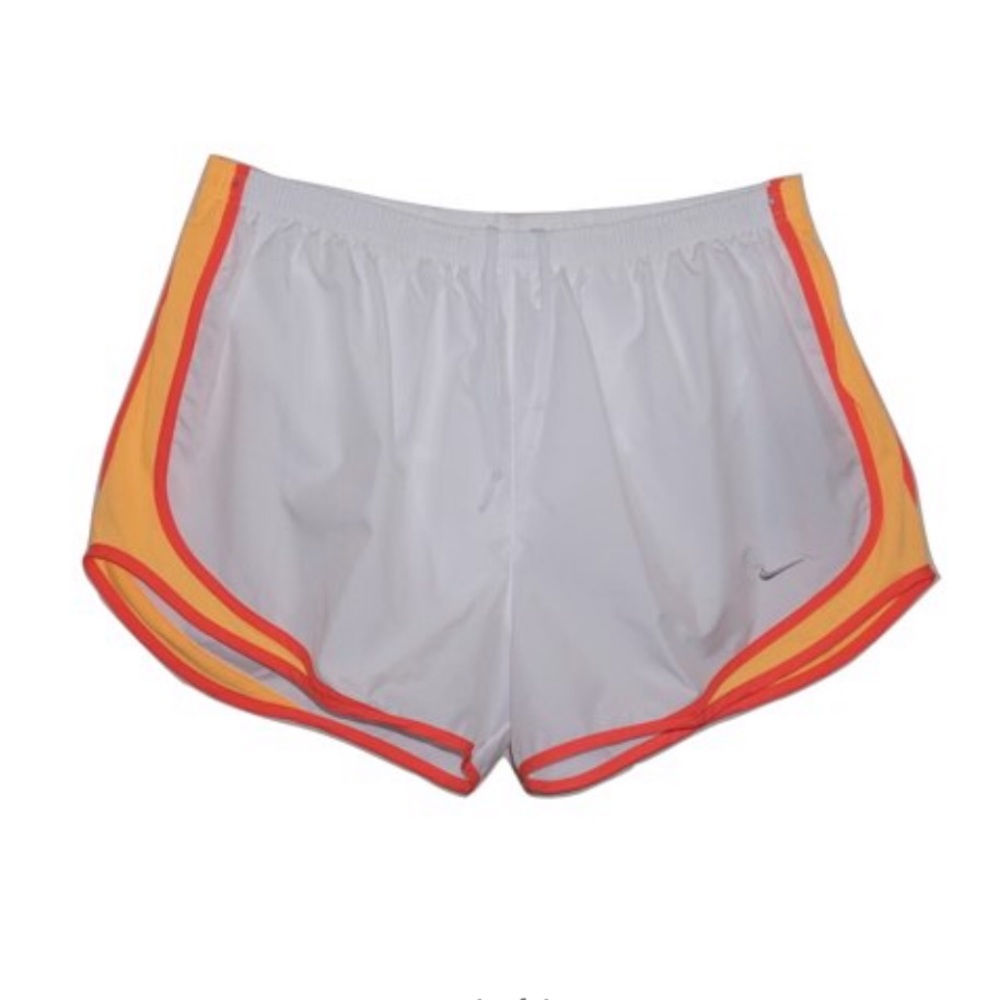 White nike tempo running shorts